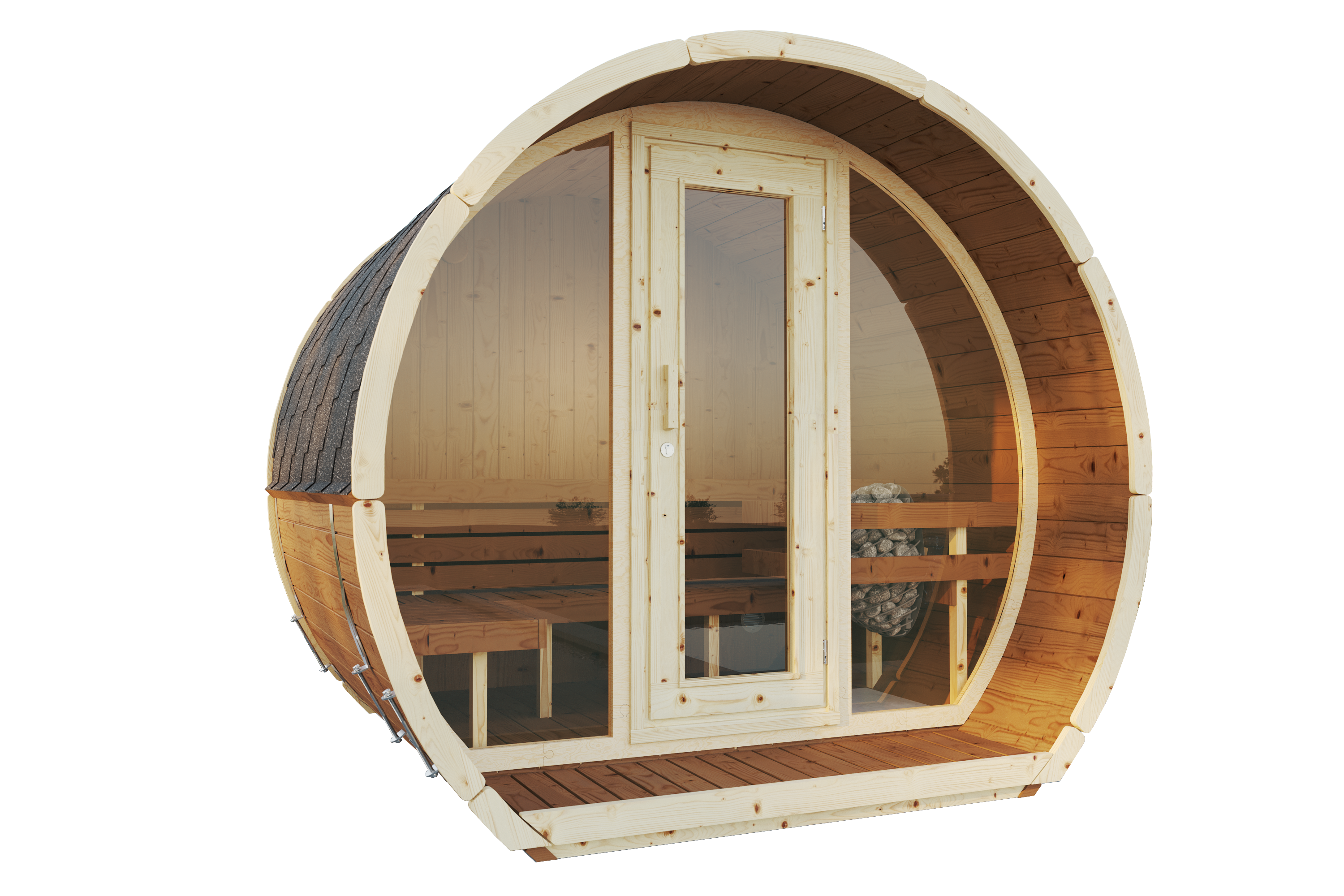 Outdoor Sauna AURORA 200 Thermoholz – **Platin Version**